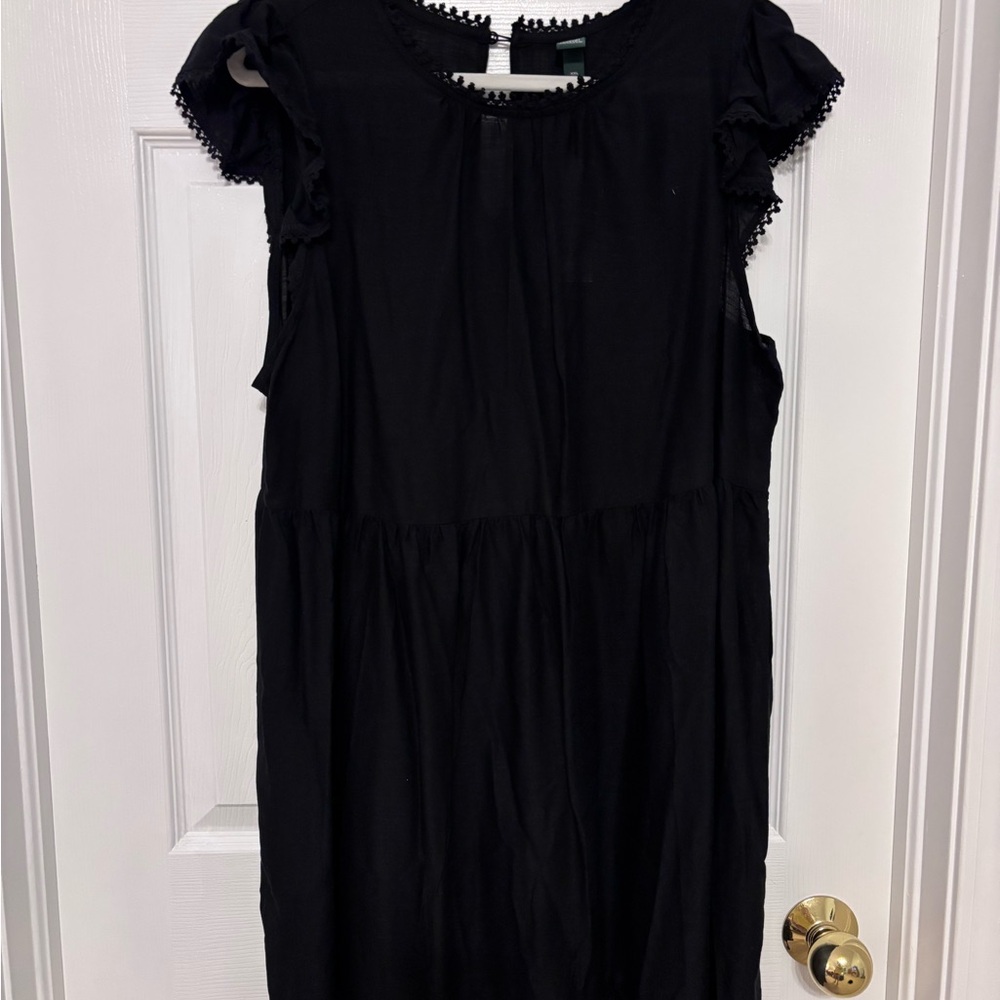 Black Ruffle Sleeve Dress